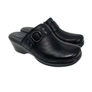 ⛔️ SOLD! ⛔️ BOC Born Concept Women's US 8M Auburn Clog Mule O-Ring Black Leather